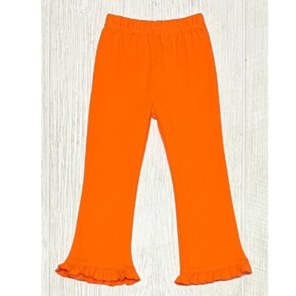 New Lily Pads Ruffled Flared Pants Orange Girls Size 4 – Fall Outfit / Halloween - Picture 1 of 10